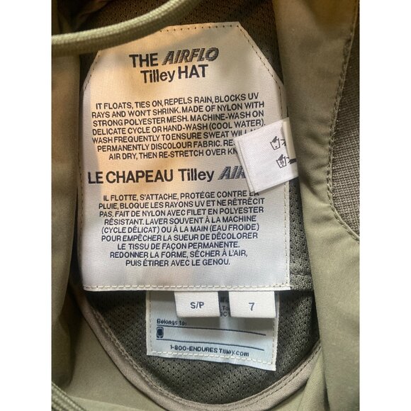 NWOT Tilley Modern Airflo Recycled Hat UPF 50+ Water Repell Green Small 56cm 7 - Picture 9 of 14